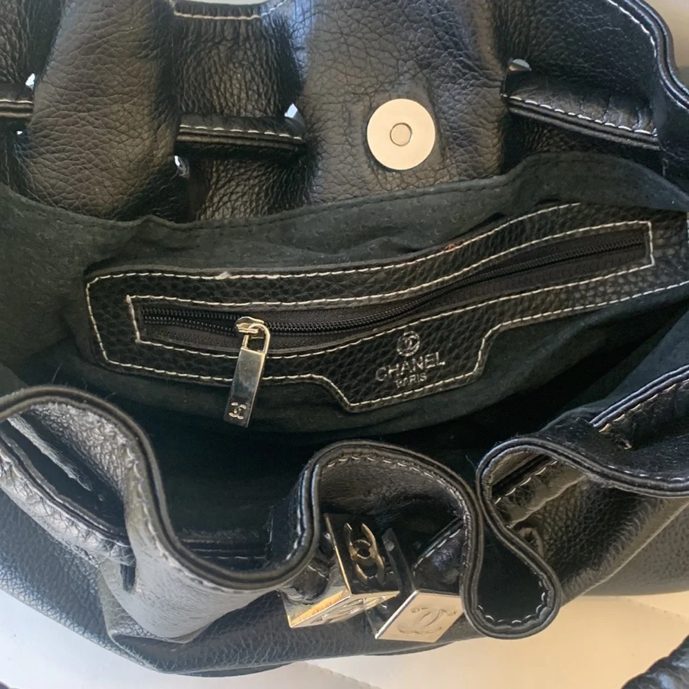 Black Leather Chanel Handbag - Picture 6 of 8